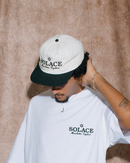 Solaire Logo 5 Panel Baseball Cap - Ivory/Black