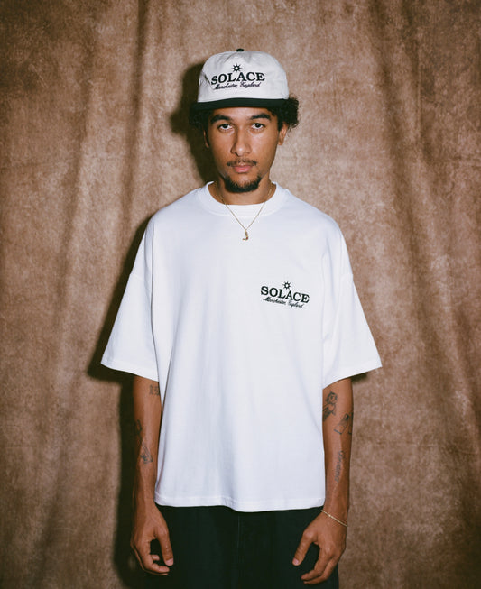 Oversized Boxy Solaire Logo T-Shirt - Ivory/Black