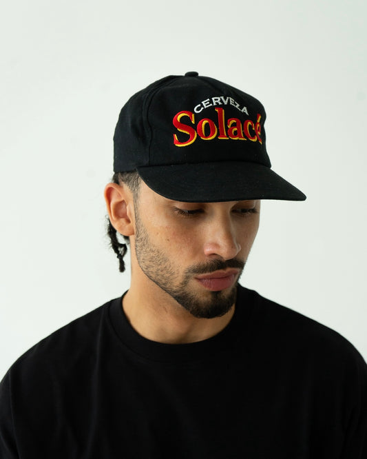 Cerveza 5 Panel Baseball Cap - Black/Rose Red