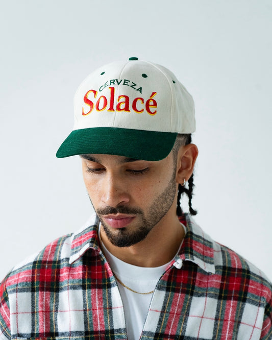 Cerveza 6 Panel Baseball Cap - Ivory/Forest Green