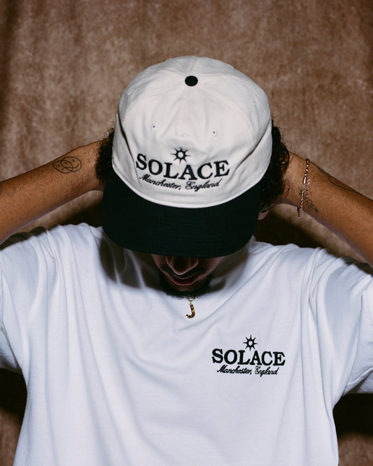 Solaire Logo 5 Panel Baseball Cap - Ivory/Black