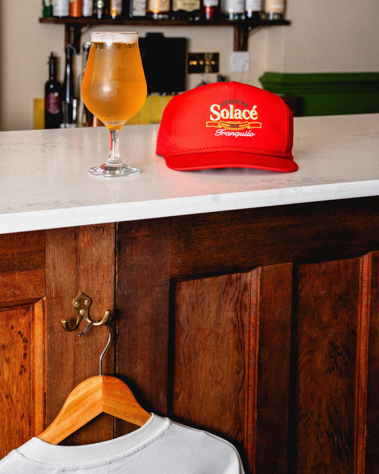 Cerveza 5 Panel Baseball Cap - Rose Red