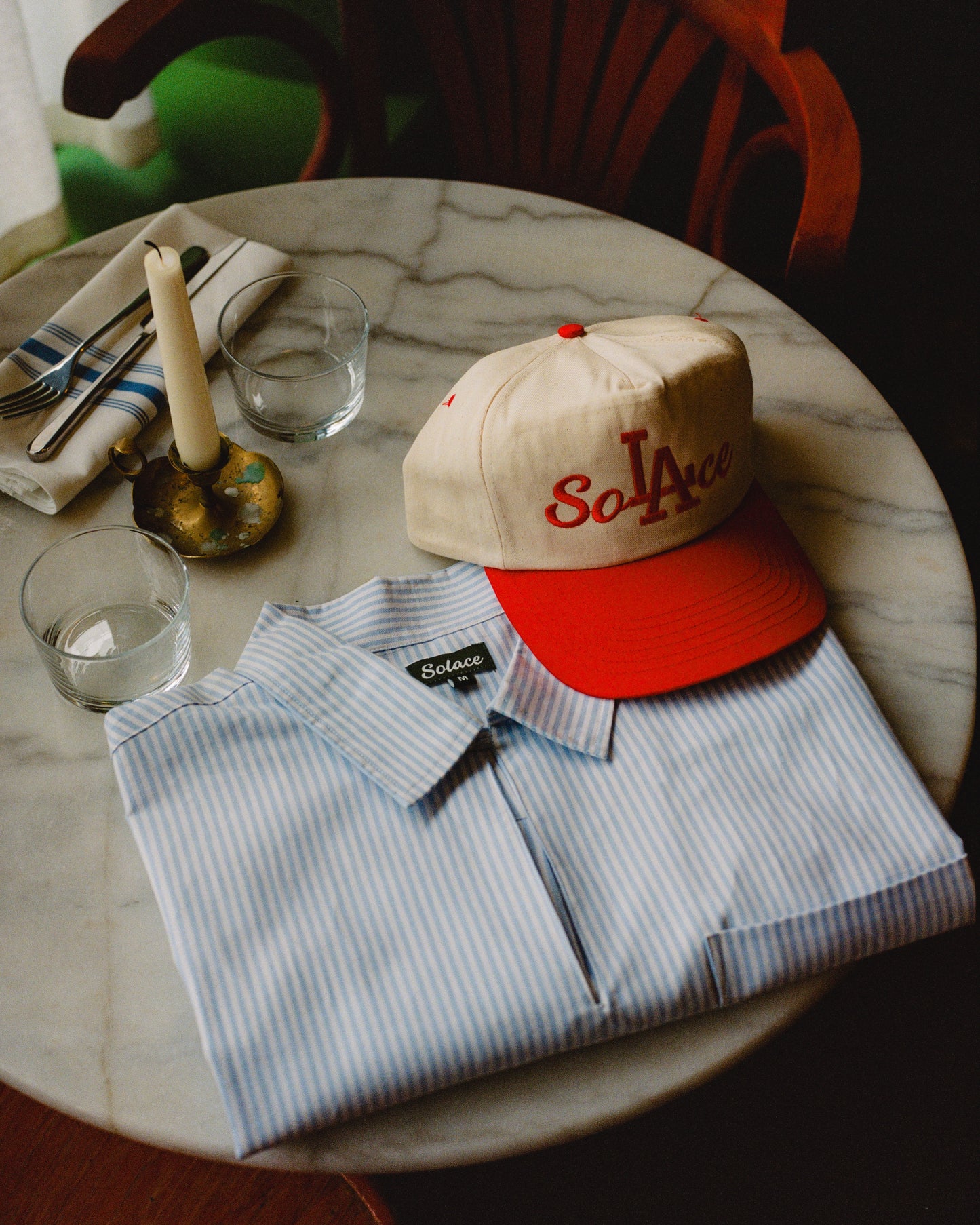 California Rosebowl 5 Panel Baseball Cap - Ivory/Rose Red