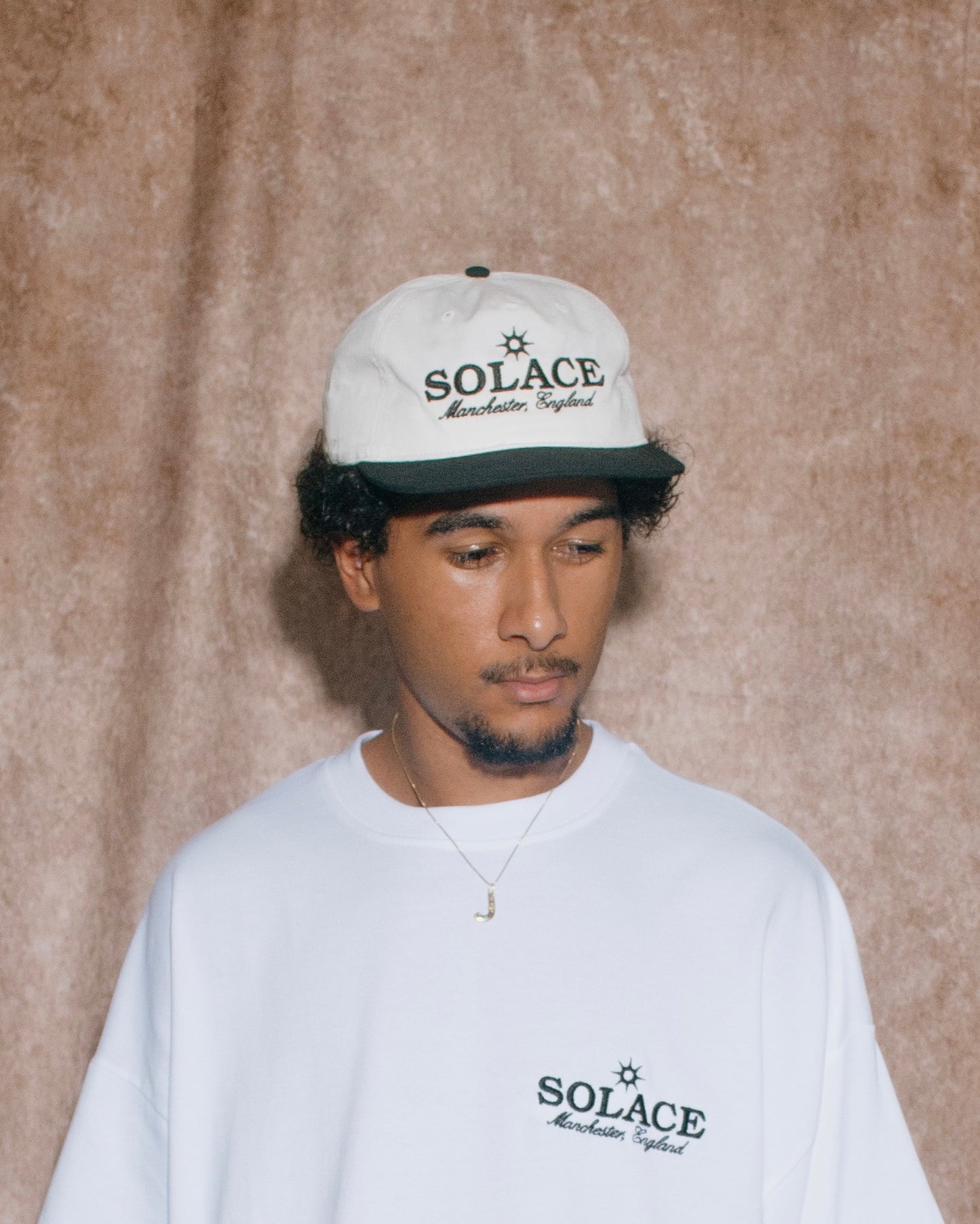 Solaire Logo 5 Panel Baseball Cap - Ivory/Black