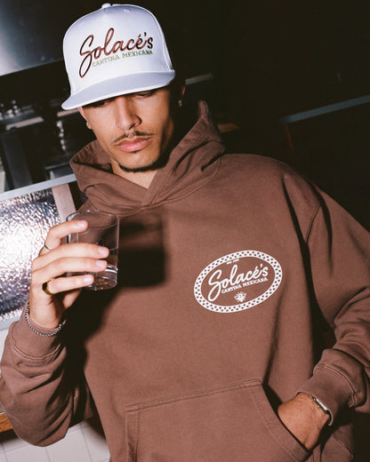 Heavyweight Oversized Boxy Cantina Hoodie - Cinnamon Brown/Ivory