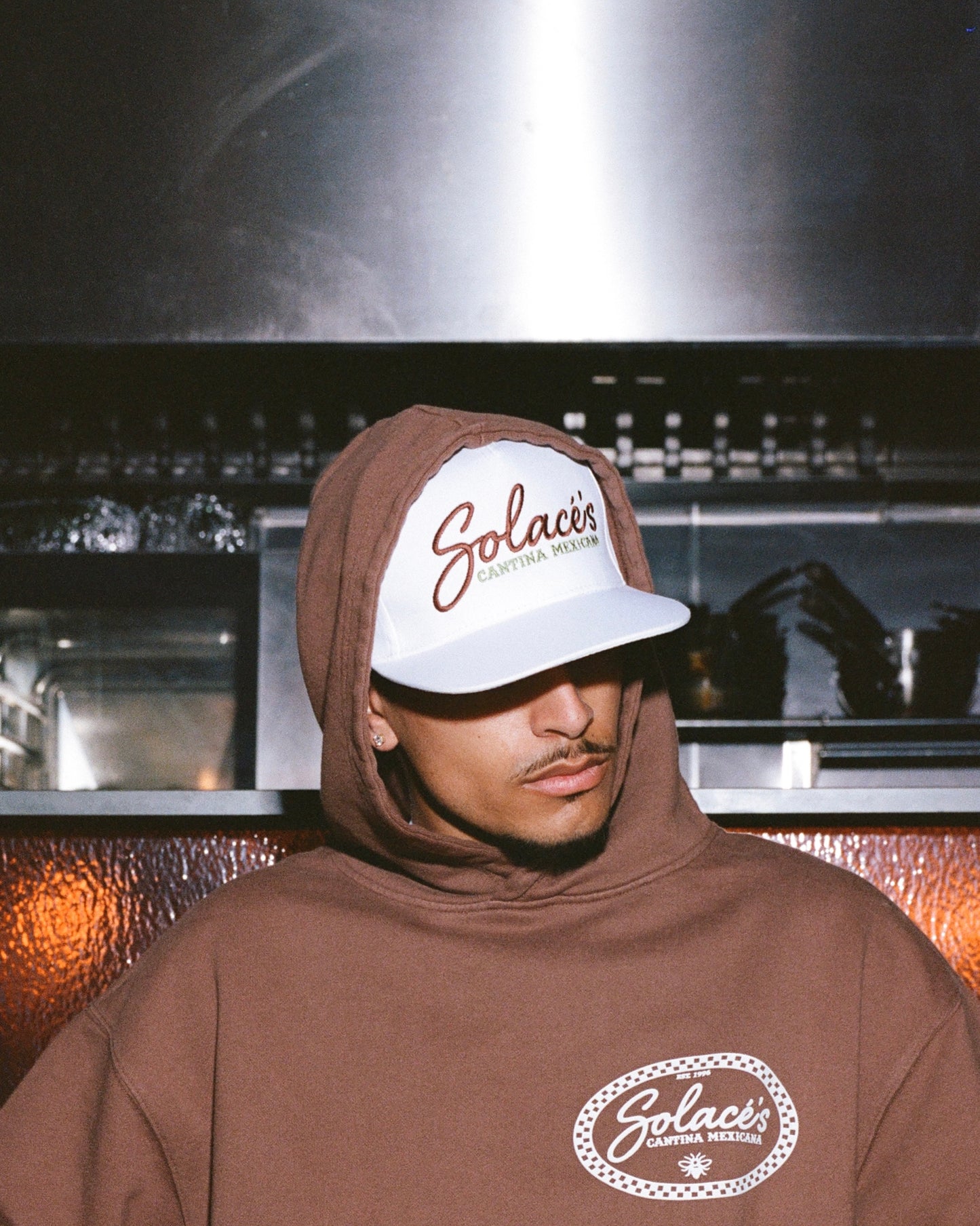 Cantina 5 Panel Baseball Cap - Ivory/Cinnamon Brown