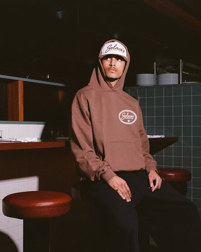 Heavyweight Oversized Boxy Cantina Hoodie - Cinnamon Brown/Ivory