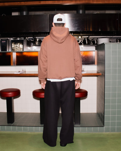 Heavyweight Oversized Boxy Cantina Hoodie - Cinnamon Brown/Ivory